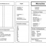Microcline. Table (IRS)